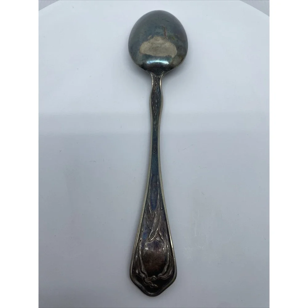 Vintage Wallace Antique Sterling Silver Plated Serving Spoon 71/4